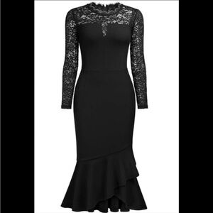 Black Long sleeve Lace Women's Evening, Cocktail, Prom Dress NWT